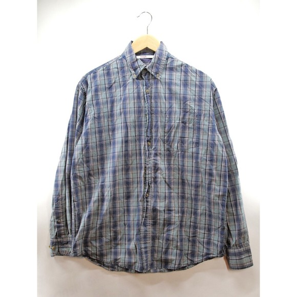 Wrangler Long Sleeve Button Down Plaid Shirt SZ Medium 100%‎ Cotton - Picture 1 of 6